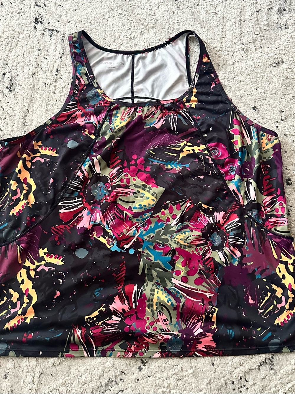 SkirtSports Floral Racerback Tank Top in Black, Pink, Purple, Teal, Yellow 2X